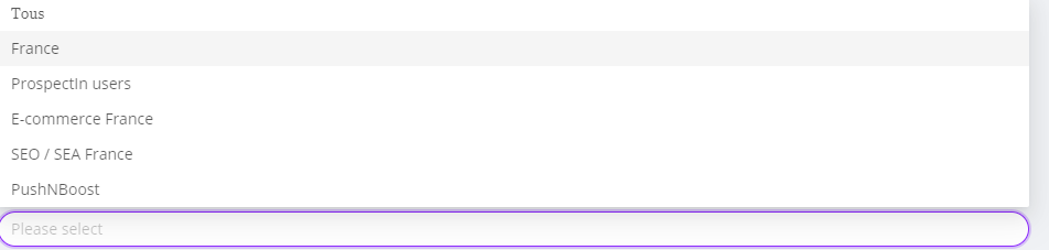 Sélectionnez vos audiences