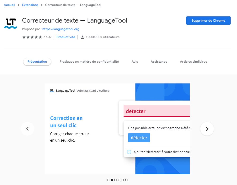 extension-chrome-langage-tool